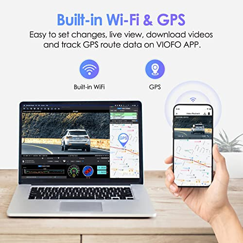 VIOFO Çift Dash Cam, 2K 1440P 60fps+1080P 30fps Ön ve Arka Dash Kamera Wi-Fi GPS, Park Modu, Acil Kayıt, Süper Kapasitör, Hareket Algılama (A129 Plus Duo) - 12