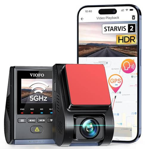 VIOFO Dash Cam A119 Mini 2, STARVIS 2 Sensor, 2K 60fps/HDR 30fps Voice Control Car Dash Camera with 5GHz Wi-Fi GPS, Night Vision 2.0, 24H Parking Mode, Supercapacitor, Support 512GB Max - 1