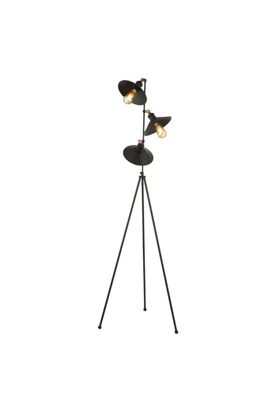 Violet 3-Piece Black Modern Design Retro 3-Legged Lampshade Lamp Metal Floor Lamp - 2