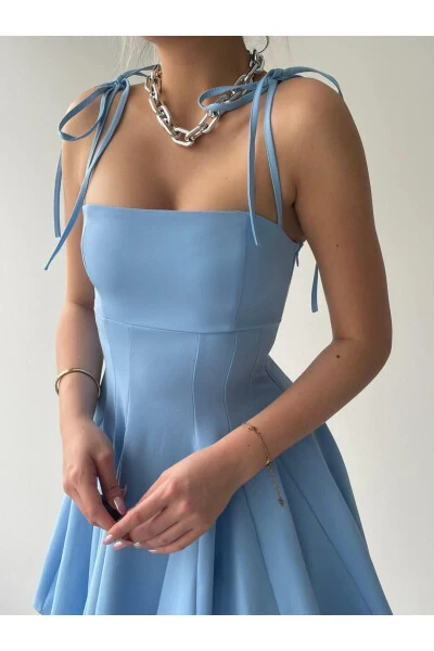 Violet Kiloş Mini Dress-baby blue - 3