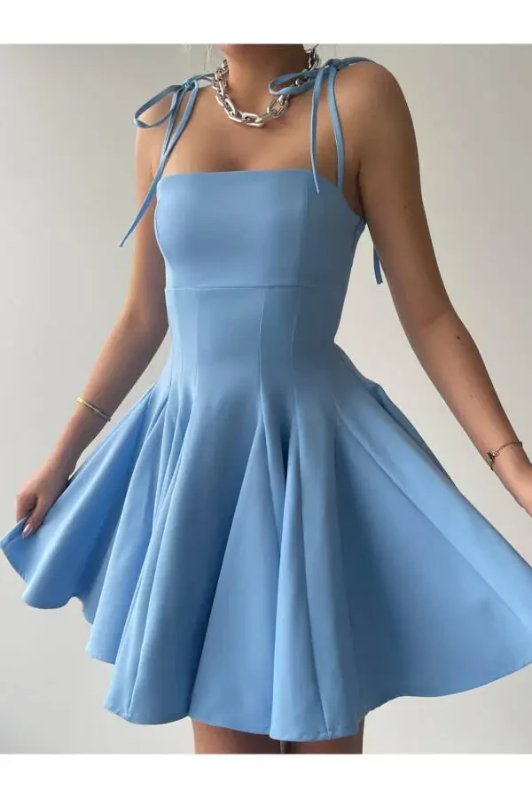 Violet Kiloş Mini Dress-baby blue - 5