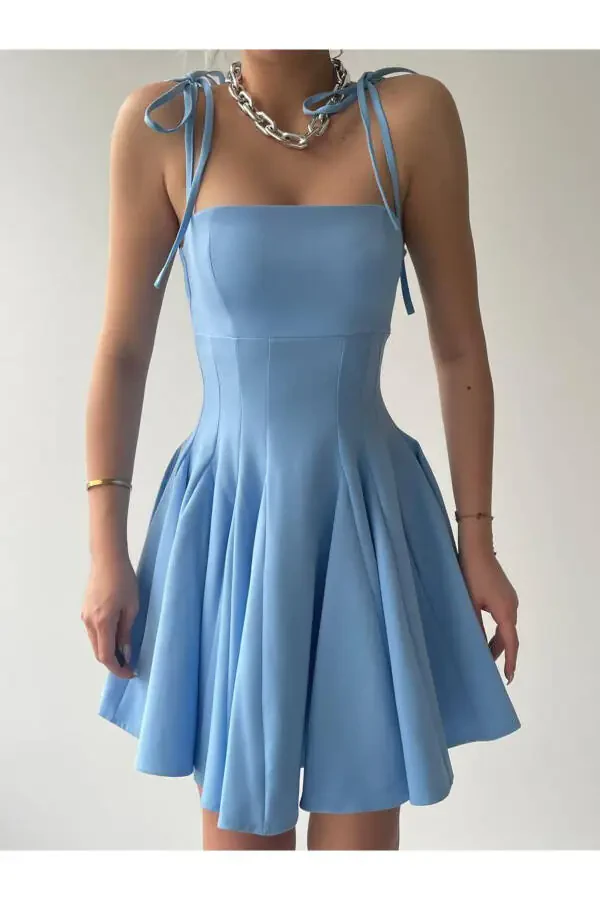 Violet Kiloş Mini Dress-baby blue - 6