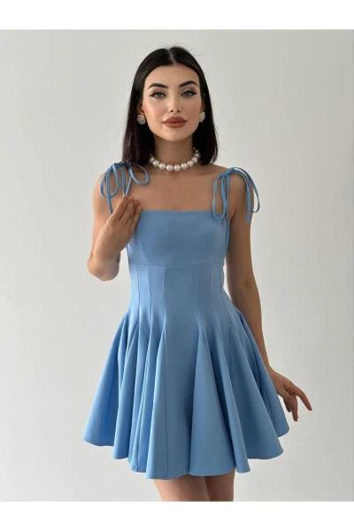 Violet Kiloş Mini Dress-baby blue - 7