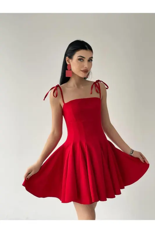 Violet Kiloş Mini Dress-Red - 3