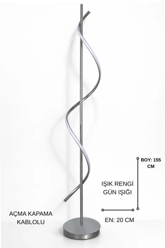 Violet Modern Tasarım Gri Renk Gün Işığı Ledli Salon - Yatak Odası Led Lambader-Gri - 2