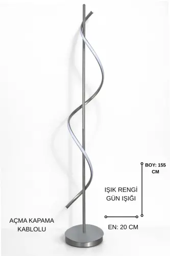 Violet Modern Tasarım Gri Renk Gün Işığı Ledli Salon - Yatak Odası Led Lambader-Gri - 2