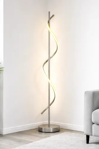 Violet Modern Tasarım Gri Renk Gün Işığı Ledli Salon - Yatak Odası Led Lambader - Gri 