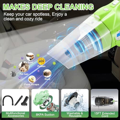 vioview Roadside Emergency Car Kit for Vehicles, Car Safety Kit with 4 in 1 Inflatable Car Vacuum Cleaner, Jumper Cables, Tow Straps, First Aid Kit, Car Must Haves Road Trip Essentials for Men Women - 3