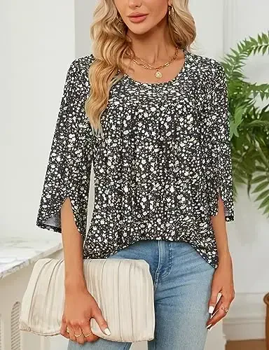 Viracy 3/4 yengli tunika toplamlari Leggings Crewneck burmali uzun keng kiyim ko'ylaklar bilan kiyish uchun - 3