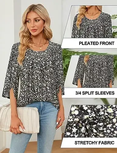 Viracy 3/4 yengli tunika toplamlari Leggings Crewneck burmali uzun keng kiyim ko'ylaklar bilan kiyish uchun - 5