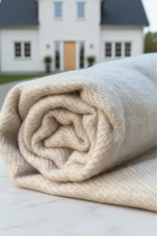 Viral Soft Touch Püskül Detaylı Yün Dokulu Kum Beji Kışlık Şal / Uzun Atkı-Kum Beji - 4