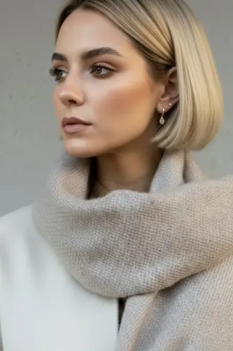 Viral Soft Touch Püskül Detaylı Yün Dokulu Kum Taşı Renk Kışlık Şal / Uzun Atkı-Kum Taşı - 5