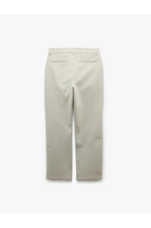 Viscose Blend Pique Fabric Folded Hem Slim Fit - 1