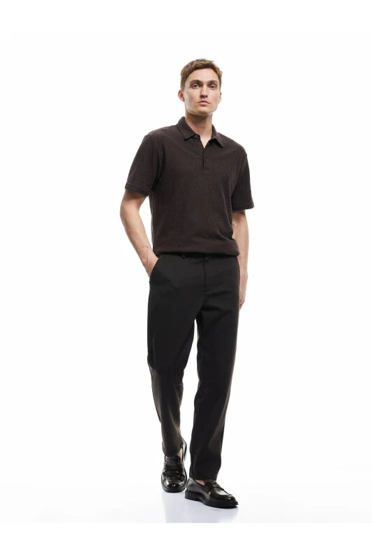 Viscose Blend Pique Fabric Pleated Hem Slim Fit - KOTON