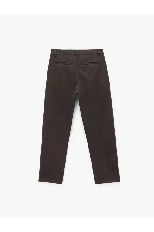 Viscose Blend Pique Fabric Pleated Hem Slim Fit - 3