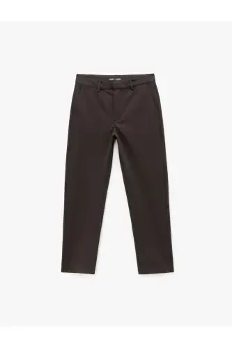 Viscose Blend Pique Fabric Pleated Hem Slim Fit - 6