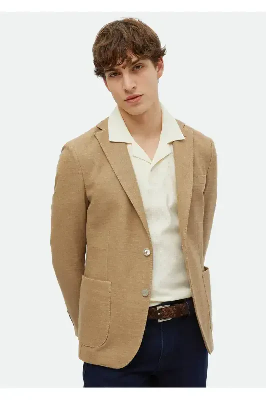 Viscose Micro Shirt Shoulder Slim Fit Cotton Blend Knitted Jacket - RAMSEY