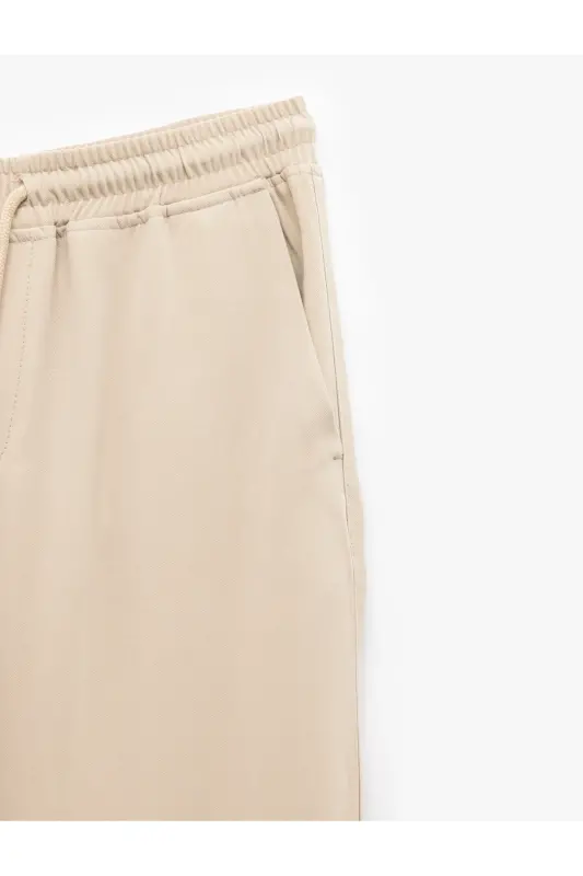 Viscose Pocket Detailed Rayon Tapered Waist Tie Summer - 4