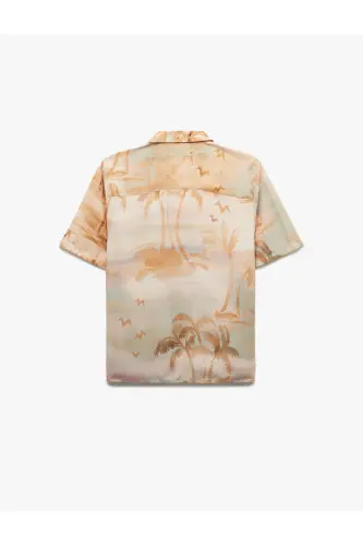 Viscose Short Sleeve Regular Fit Camp Collar Palm Tree - 4