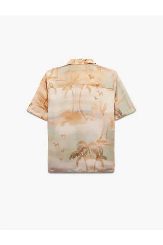 Viscose Short Sleeve Regular Fit Camp Collar Palm Tree - 4