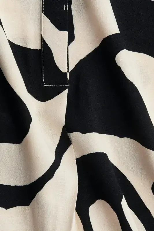 Viscose Tunic Dress-Cream/Black patterned - 5