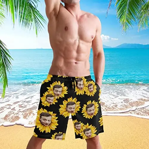 visesunny Erkaklar suzish shimlari Suzish Beach Surfing Board Shortlari Suzish kiyimlari Tez quriydigan to'rli astar Cho'ntakli cho'milish kostyumlari - 4