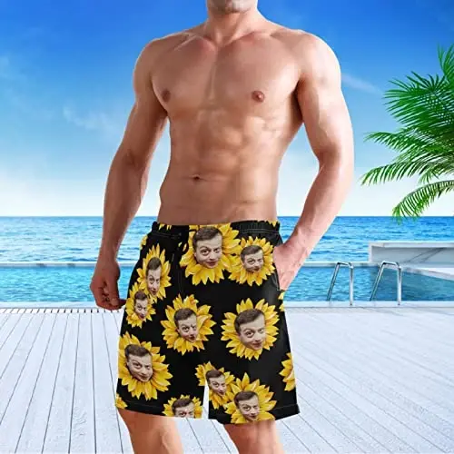 visesunny Erkaklar suzish shimlari Suzish Beach Surfing Board Shortlari Suzish kiyimlari Tez quriydigan to'rli astar Cho'ntakli cho'milish kostyumlari - 5