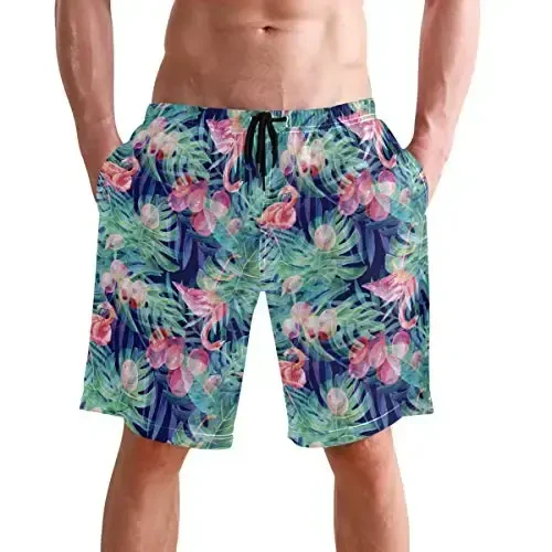 visesunny Men Swim Trunks Swimming Beach Surfing Board Shorts Swimwear Quick Dry Mesh Lining Bathing Suits with Pockets - 2