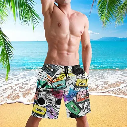 visesunny Erkaklar suzish trunklari Suzish Beach Surfing Board Shortlari Suzish kiyimlari Tez quriydigan to'rli astar cho'milish kostyumlari cho'ntaklar bilan - 5