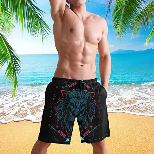 visesunny Erkaklar suzish truslari Suzish Beach Surfing Board Shortlar Suzish Kiyimi Tez quriydigan to'rli astar cho'milish kostyumlari cho'ntaklar bilan - 4