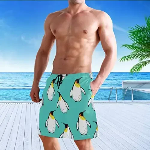 visesunny Men Swim Trunks Swimming Beach Surfing Board Shorts Swimwear Quick Dry Mesh Lining Bathing Suits with Pockets - 5