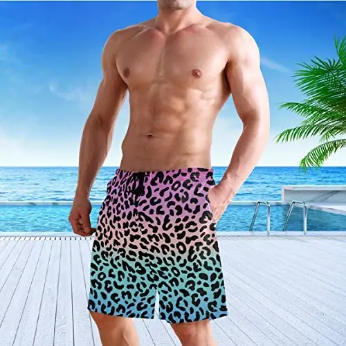 visesunny Men Swim Trunks Swimming Beach Surfing Board Shorts Swimwear Quick Dry Mesh Lining Bathing Suits with Pockets - 6