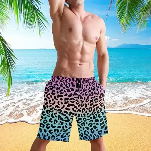visesunny Men Swim Trunks Swimming Beach Surfing Board Shorts Swimwear Quick Dry Mesh Lining Bathing Suits with Pockets - 5