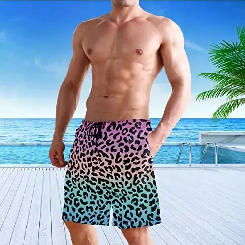 visesunny Men Swim Trunks Swimming Beach Surfing Board Shorts Swimwear Quick Dry Mesh Lining Bathing Suits with Pockets - 6