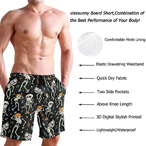 visesunny Men Swim Trunks Swimming Beach Surfing Board Shorts Swimwear Quick Dry Mesh Lining Bathing Suits with Pockets - 8