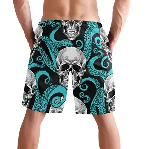 visesunny Men Swim Trunks Swimming Beach Surfing Board Shorts Swimwear Quick Dry Mesh Lining Bathing Suits with Pockets - 3