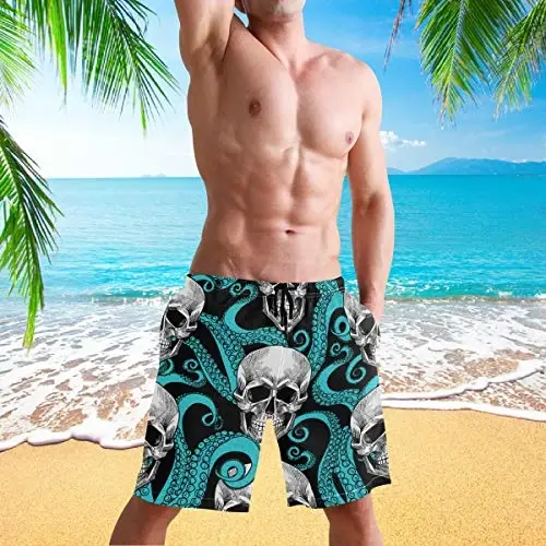 visesunny Men Swim Trunks Swimming Beach Surfing Board Shorts Swimwear Quick Dry Mesh Lining Bathing Suits with Pockets - 5