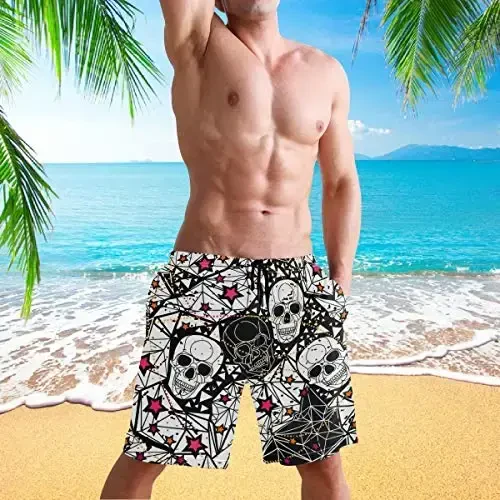 visesunny Men Swim Trunks Swimming Beach Surfing Board Shorts Swimwear Quick Dry Mesh Lining Bathing Suits with Pockets - 5