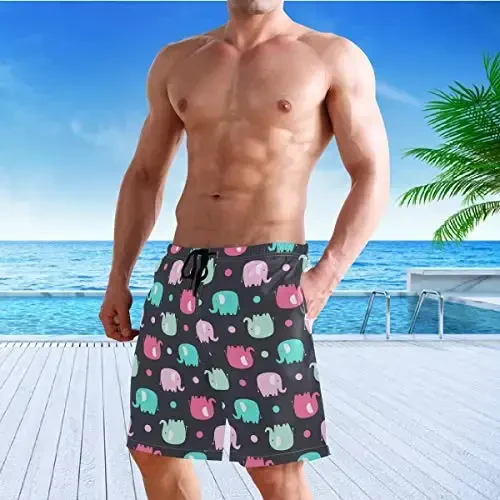 visesunny Men Swim Trunks Swimming Beach Surfing Board Shorts Swimwear Quick Dry Mesh Lining Bathing Suits with Pockets - 5