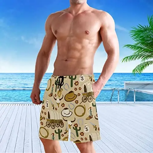 visesunny Men Swim Trunks Swimming Beach Surfing Board Shorts Swimwear Quick Dry Mesh Lining Bathing Suits with Pockets - 5