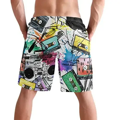 visesunny Men Swim Trunks Swimming Beach Surfing Board Shorts Swimwear Quick Dry Mesh Lining Bathing Suits with Pockets - 3
