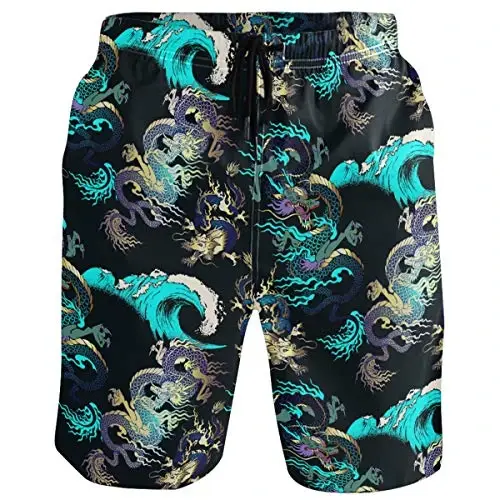 visesunny Men Swim Trunks Swimming Beach Surfing Board Shorts Swimwear Quick Dry Mesh Lining Bathing Suits with Pockets - 1