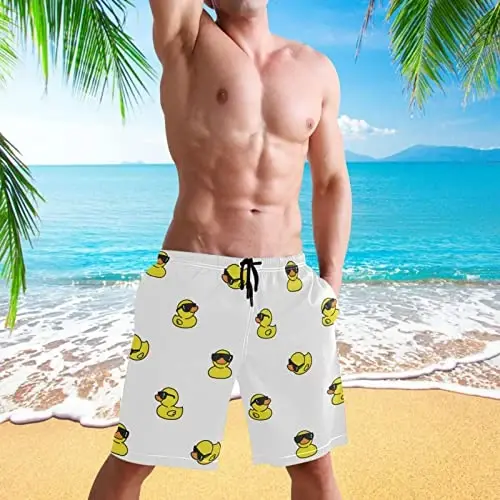 visesunny Men Swim Trunks Swimming Beach Surfing Board Shorts Swimwear Quick Dry Mesh Lining Bathing Suits with Pockets - 3