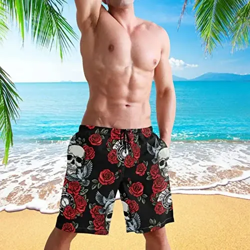 visesunny Men Swim Trunks Swimming Beach Surfing Board Shorts Swimwear Quick Dry Mesh Lining Bathing Suits with Pockets - 4