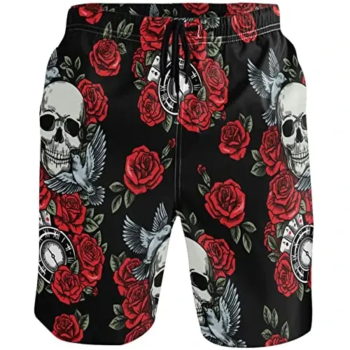 visesunny Men Swim Trunks Swimming Beach Surfing Board Shorts Swimwear Quick Dry Mesh Lining Bathing Suits with Pockets - VISESUNNY