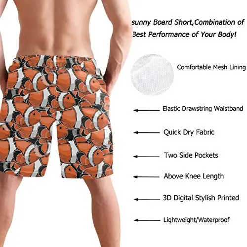 visesunny Men Swim Trunks Swimming Beach Surfing Board Shorts Swimwear Quick Dry Mesh Lining Bathing Suits with Pockets - 3