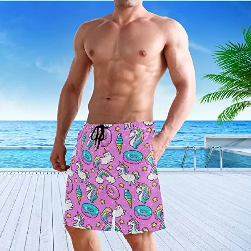 visesunny Men Swim Trunks Swimming Beach Surfing Board Shorts Swimwear Quick Dry Mesh Lining Bathing Suits with Pockets - 6
