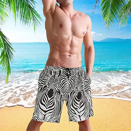 visesunny Men Swim Trunks Swimming Beach Surfing Board Shorts Swimwear Quick Dry Mesh Lining Bathing Suits with Pockets - 5