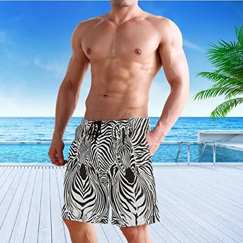 visesunny Men Swim Trunks Swimming Beach Surfing Board Shorts Swimwear Quick Dry Mesh Lining Bathing Suits with Pockets - 6