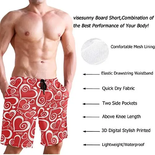 visesunny Men Swim Trunks Swimming Beach Surfing Board Shorts Swimwear Quick Dry Mesh Lining Bathing Suits with Pockets - 4